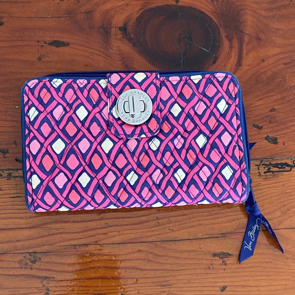 Vera Bradley Pink and Purple Diamond Wallet